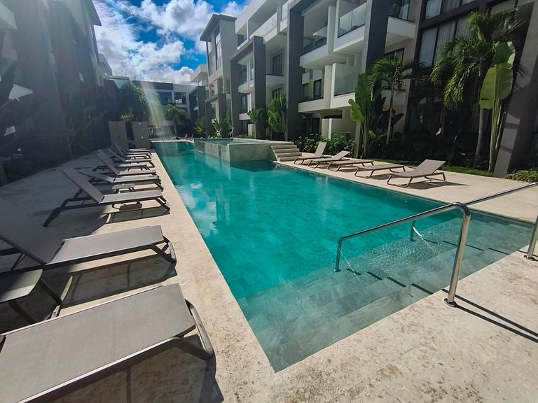 Condominio de lujo Salida a playa Estilo Resort Muchas comod